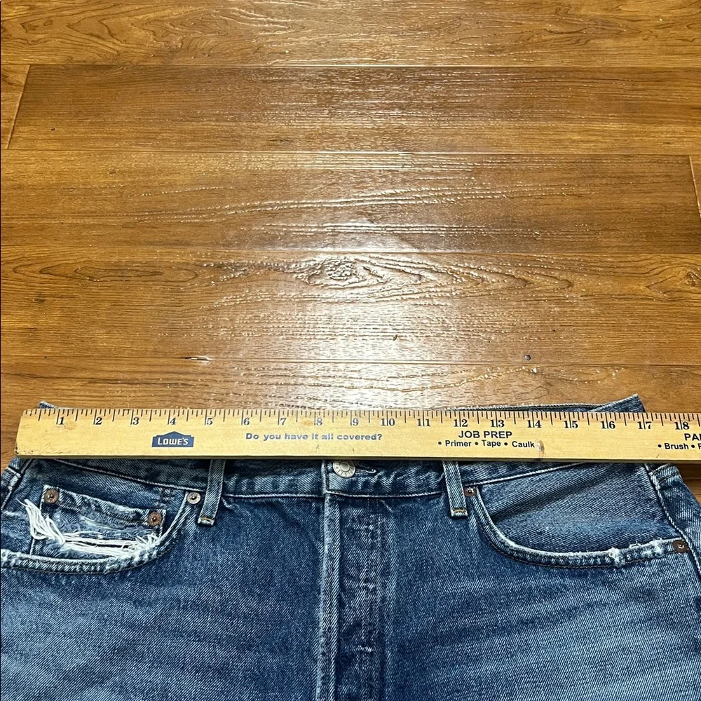 Agolde Distressed Blue Jean Shorts